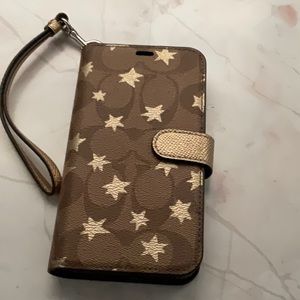 Coach iPhone X case signature with stars khaki